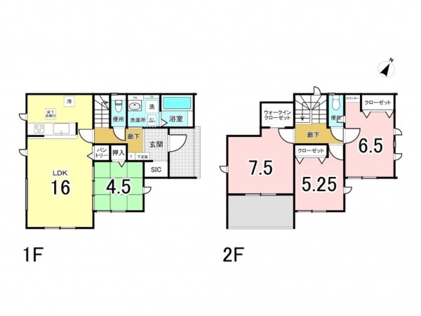 前橋市関根町、新築一戸建ての間取り画像です