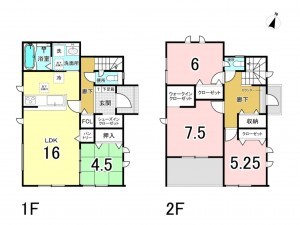 前橋市関根町、新築一戸建ての間取り画像です