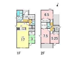 前橋市関根町、新築一戸建ての間取り画像です