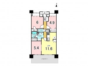 前橋市大手町、マンションの間取り画像です