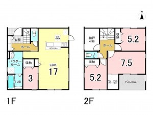 前橋市大利根町、新築一戸建ての間取り画像です