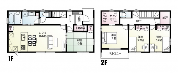 前橋市総社町総社、新築一戸建ての間取り画像です
