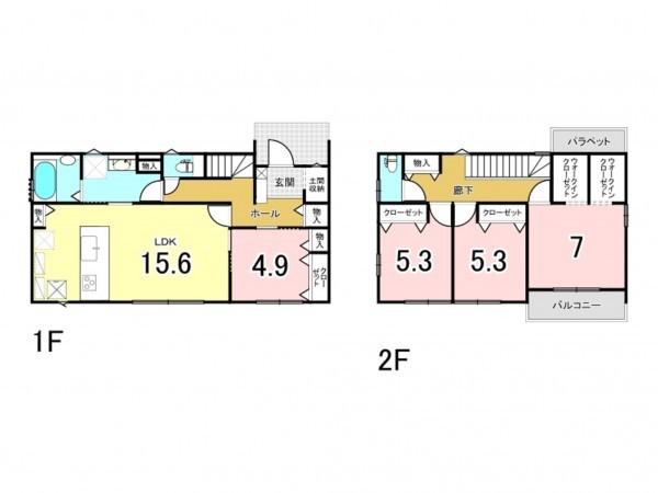 前橋市総社町総社、新築一戸建ての間取り画像です