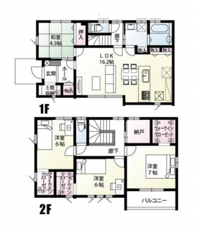 前橋市元総社町、新築一戸建ての間取り画像です