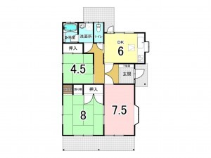 前橋市関根町、中古一戸建ての間取り画像です