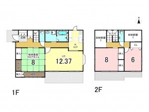 前橋市朝日町、収益物件/住宅の間取り画像です