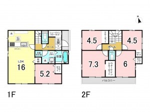 前橋市元総社町、新築一戸建ての間取り画像です