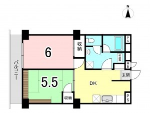 前橋市石倉町、マンションの間取り画像です