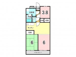 前橋市表町、マンションの間取り画像です
