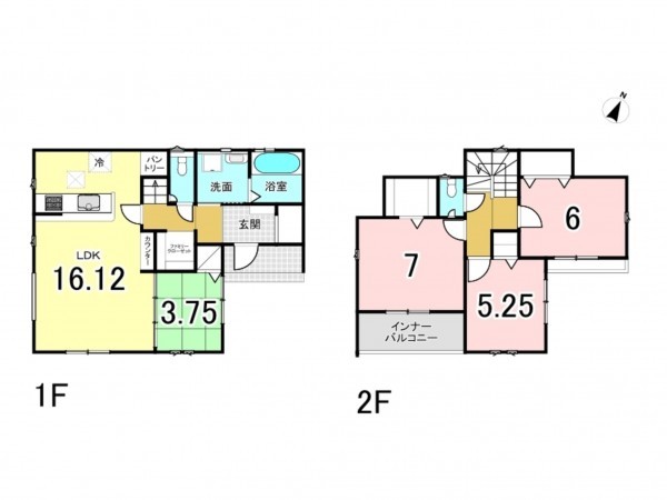 前橋市昭和町、新築一戸建ての間取り画像です