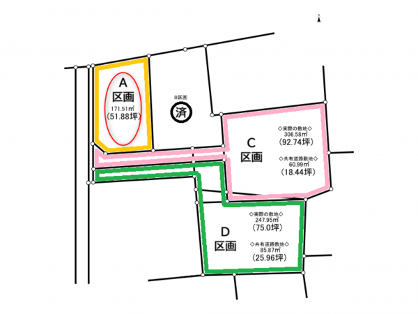 前橋市元総社町、土地の間取り画像です