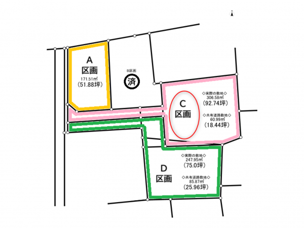 前橋市元総社町、土地の間取り画像です
