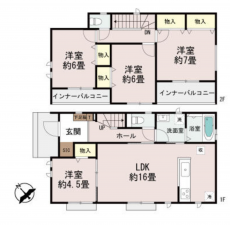 前橋市広瀬町、新築一戸建ての間取り画像です
