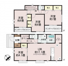 前橋市広瀬町、新築一戸建ての間取り画像です