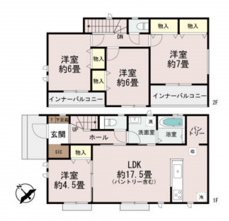 前橋市広瀬町、新築一戸建ての間取り画像です