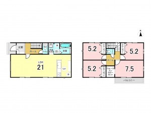 前橋市北代田町、新築一戸建ての間取り画像です