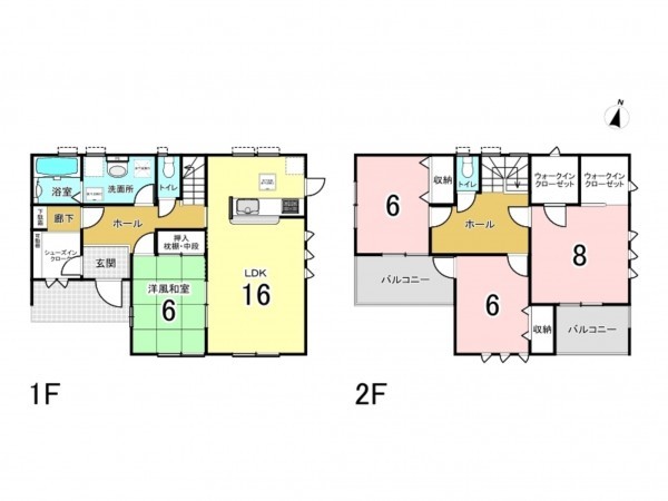 前橋市女屋町、新築一戸建ての間取り画像です