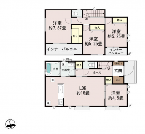 前橋市朝日が丘町、新築一戸建ての間取り画像です
