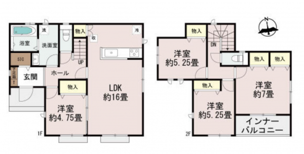 前橋市光が丘町、新築一戸建ての間取り画像です