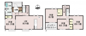前橋市上新田町、新築一戸建ての間取り画像です