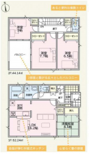 前橋市堀之下町、新築一戸建ての間取り画像です