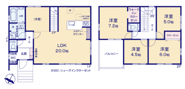 前橋市城東町、新築一戸建ての間取り画像です