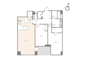 渋谷区南平台町、マンションの間取り画像です