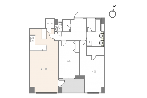 渋谷区南平台町、マンションの間取り画像です