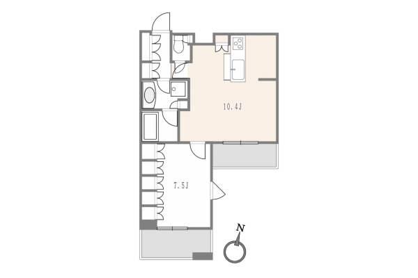 渋谷区渋谷、マンションの間取り画像です