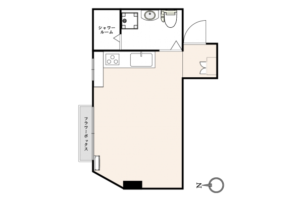 目黒区大橋、マンションの間取り画像です
