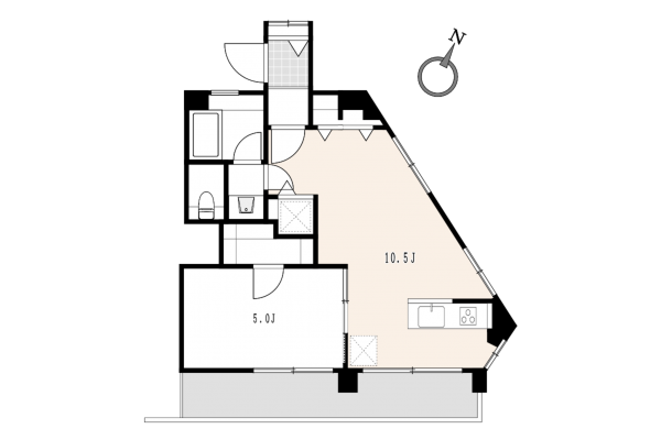目黒区駒場、マンションの間取り画像です