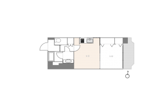 渋谷区桜丘町、マンションの間取り画像です