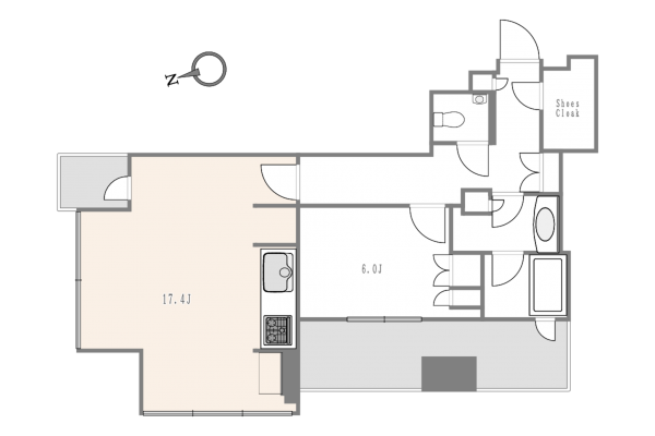 渋谷区桜丘町、マンションの間取り画像です