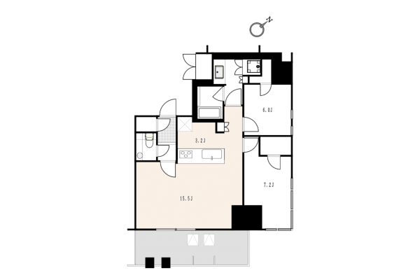 渋谷区渋谷、マンションの間取り画像です
