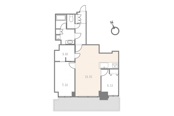 渋谷区代官山町、マンションの間取り画像です