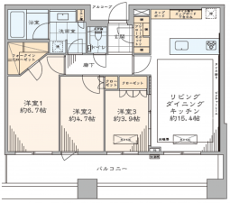 渋谷区渋谷、マンションの間取り画像です