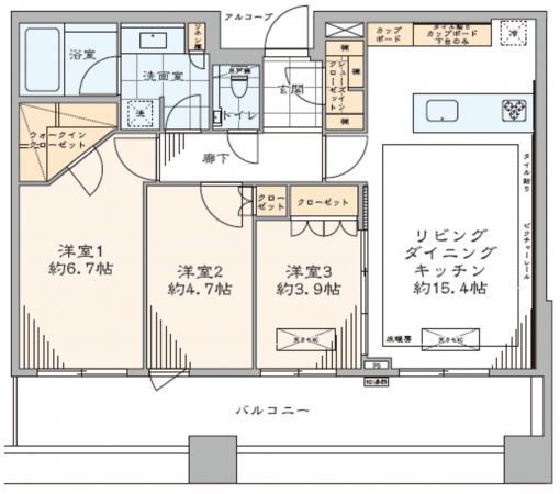 渋谷区渋谷、マンションの間取り画像です
