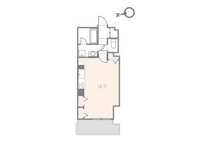 渋谷区円山町、マンションの間取り画像です
