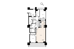 渋谷区南平台町、マンションの間取り画像です