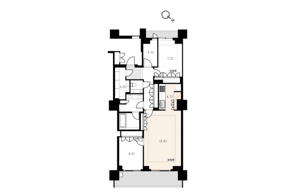 渋谷区南平台町、マンションの間取り画像です