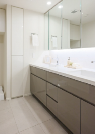 渋谷区南平台町、マンションの洗面画像です