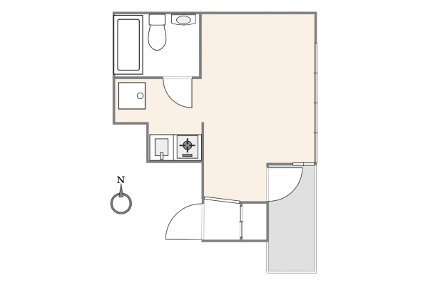 渋谷区円山町、マンションの間取り画像です