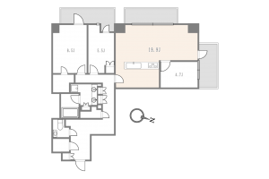 渋谷区東、マンションの間取り画像です