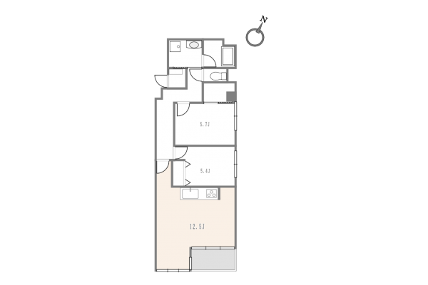渋谷区桜丘町、マンションの間取り画像です