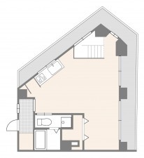 目黒区駒場、マンションの間取り画像です