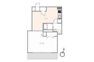 渋谷区円山町、マンションの間取り画像です