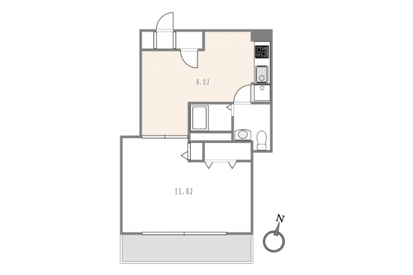 渋谷区円山町、マンションの間取り画像です