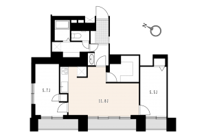 渋谷区松濤、マンションの間取り画像です