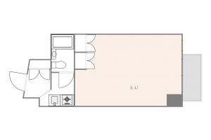 渋谷区道玄坂、マンションの間取り画像です
