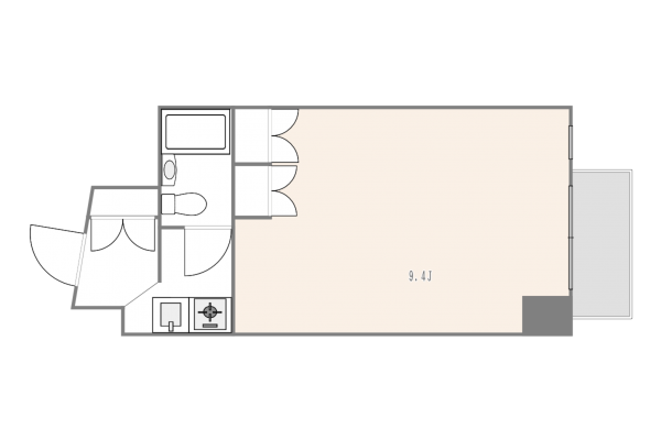 渋谷区道玄坂、マンションの間取り画像です